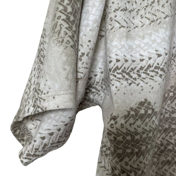 Chico’s Brown White Striped V Neck Short Sleeve Top Size 1 Medium Casual Fall - Picture 5 of 10